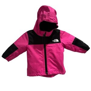 The North Face Warm Storm Waterproof Rain Jacket Pink‎ Black Size 3-6 Months